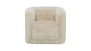 Marceau 33" Yakety Yak Sand Faux Fur 360° Swivel Barrel Accent Chair