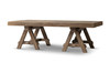 Hawthorne 48" Solid Reclaimed Elm Rectangular Trestle Coffee Table, Heritage Medium-Dark Brown