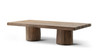 Arbor 60" Solid Reclaimed Elm Rectangular Plinth Coffee Table, Heritage Medium-Dark Brown