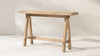 Hawthorne 60" Solid Reclaimed Elm Trestle Console Table, Heritage Light Natural Brown