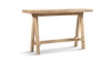 Hawthorne 60" Solid Reclaimed Elm Trestle Console Table, Heritage Light Natural Brown