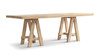 Hawthorne 84" Solid Reclaimed Elm Trestle 8-Person Dining Table, Heritage Light Natural Brown