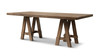 Hawthorne 84" Solid Reclaimed Elm Trestle 8-Person Dining Table, Heritage Medium-Dark Brown