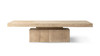 Calder 60" Solid Reclaimed Elm Block Plinth Coffee Table, Heritage Light Natural Brown