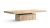 Calder 60" Solid Reclaimed Elm Block Plinth Coffee Table, Heritage Light Natural Brown
