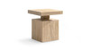Calder 18" Solid Square Reclaimed Elm Block Plinth Side Table, Heritage Light Natural Brown