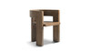 Soren Solid Reclaimed Elm Sculptural Accent Curved Dining Chair, Heritage Medium-Dark Brown