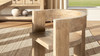 Soren Solid Reclaimed Elm Sculptural Accent Curved Dining Chair, Heritage Light Natural Brown