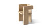 Avenel Solid Reclaimed Elm Sculptural Block Accent Chair, Heritage Light Natural Brown