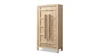 Rowan 83" Tall Reclaimed Pine Crossbar Storage Cabinet with Double Doors, Heritage Light Natural Brown