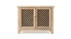 Arden 51" Solid Reclaimed Pine Lattice 2-Door Accent Storage Cabinet, Heritage Light Natural Brown