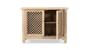 Arden 51" Solid Reclaimed Pine Lattice 2-Door Accent Storage Cabinet, Heritage Light Natural Brown