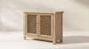Arden 51" Solid Reclaimed Pine Lattice 2-Door Accent Storage Cabinet, Heritage Light Natural Brown