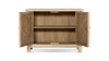 Arden 51" Solid Reclaimed Pine Lattice 2-Door Accent Storage Cabinet, Heritage Light Natural Brown