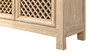 Arden 97" Extra Long 4-Door Reclaimed Pine Lattice Front Sideboard, Heritage Light Natural Brown
