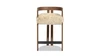 Millwick 26.5" Low Back Genuine Fur Dark Brown Ash Wood Counter Stool, Natural Blonde