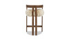 Millwick 26.5" Low Back Genuine Fur Dark Brown Ash Wood Counter Stool, Natural Blonde