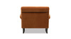 Alana 38" Lawson Accent Arm Chair Metal Casters, Burnt Orange