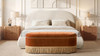 Archie Puffy Grounded Upholstered Platform Bed, Queen, Oatmeal Light Beige