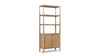 Nolan 86" Reclaimed Pine Wood Bookcase with Lower Cabinet, Antique Natural