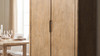 Nolan 73" Reclaimed Pine Wood Bar Cabinet with Wine Storage, Antique Natural Brown