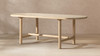 Milo 85" 8-Seat Oval Reclaimed Pine Wood Dining Table, Light Natural Cerused
