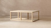 Ellis 48" Reclaimed Pine Wood Open Frame Coffee Table with Lower Shelf, Light Natural Cerused