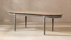 Colette 94" Reclaimed Pine Wood Oval Dining Table, Antique Natural Brown & Antique Blue-Grey