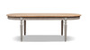 Colette 94" Reclaimed Pine Wood Oval Dining Table, Antique Natural Brown & Antique Blue-Grey