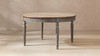 Colette 55" Reclaimed Pine Wood Round Dining Table, Antique Natural Brown & Antique Blue-Grey