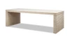 Veda 94" 8-Seat Reclaimed Pine Wood Stacked Geometric Waterfall Dining Table, Whitewashed Natural