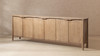 Nolan 108" Extra Long 6-Door Cabinet Reclaimed Pine Wood Sideboard, Antique Natural Brown