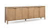 Nolan 108" Extra Long 6-Door Cabinet Reclaimed Pine Wood Sideboard, Antique Natural Brown