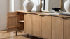 Nolan 108" Extra Long 6-Door Cabinet Reclaimed Pine Wood Sideboard, Antique Natural Brown