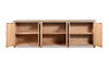 Colette 106" Extra Wide Reclaimed Pine Wood 6-Door Cabinet Sideboard, Antique Natural Brown & Antique Blue-Grey