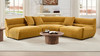 Sienna 135.83" Modern Curved 3-Piece Modular Sectional Sofa with Deep Seating and Toss Pillows