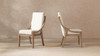 Lennox High-Back Upholstered Reclaimed Pine Wood Dining Chair, Set of 2, Soft Flax Light Beige Chenille