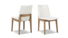 Auden Upholstered Reclaimed Pine Wood Dining Chair, Set of 2, Soft Flax Light Beige Chenille