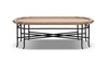 Foundry 55" Reclaimed Pine Wood and Iron Metal Coffee Table, Antique Natural Brown
