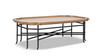 Foundry 55" Reclaimed Pine Wood and Iron Metal Coffee Table, Antique Natural Brown
