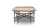 Foundry 55" Reclaimed Pine Wood and Iron Metal Coffee Table, Antique Natural Brown