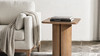 Sonoma 22" Square Pedestal Reclaimed Pine Wood Side Table, Rustic Greige Brown