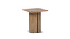 Sonoma 22" Square Pedestal Reclaimed Pine Wood Side Table, Rustic Greige Brown