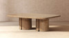Sonoma 50" Reclaimed Pine Wood Pedestal Coffee Table, Rustic Greige Brown