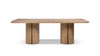 Sonoma 95" Reclaimed Pine Wood Split-Pillar Dining Table 8-Seater, Rustic Greige Brown
