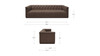 Westbridge 83.5" Modern Chesterfield Top-Grain Leather Sofa with Tufted Back and Wood Base