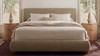 Alden Upholstered Storage Bed with Hydraulic Lift Storage and Rounded Headboard, Queen, Warm Beige