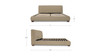 Alden Upholstered Storage Bed with Hydraulic Lift Storage and Rounded Headboard, Queen, Warm Beige
