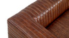 Benson 95" Modern Industrial Channel-Stitched Top-Grain Leather Tuxedo Sofa in Distressed Chestnut Brown