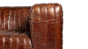 Benson 95" Modern Industrial Channel-Stitched Top-Grain Leather Tuxedo Sofa in Distressed Chestnut Brown